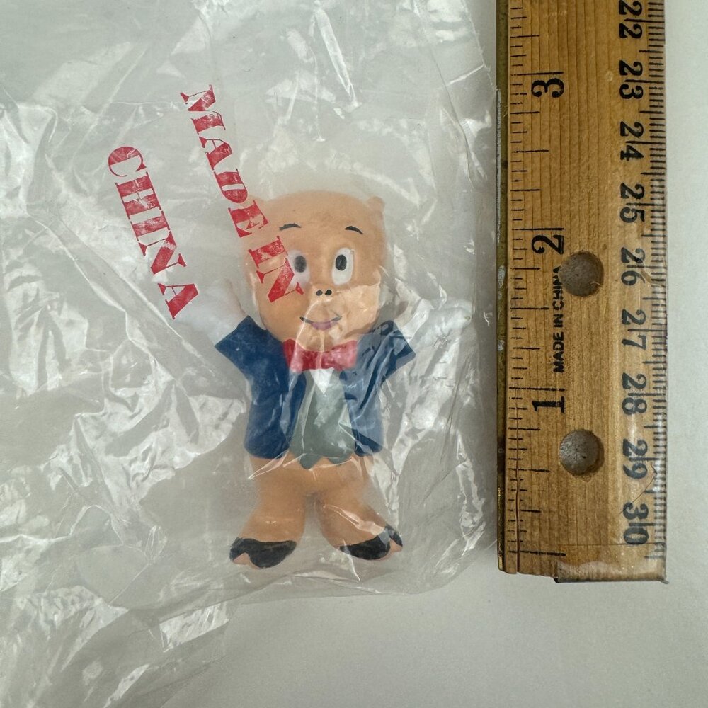 Sealed Vtg 1988 Looney Tunes Porky Pig Cake Topper‎ Figurine Applause Brand